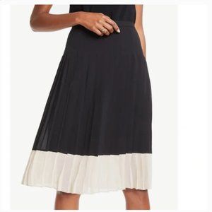 Ann Taylor Petite Colorblock Pleated Skirt